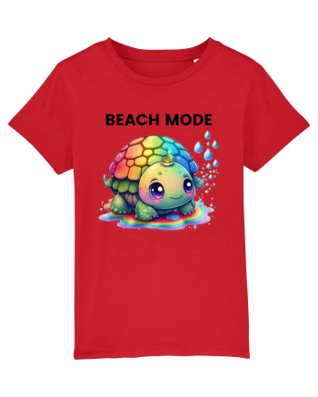 Broasca testoasa pictata in acuarela cu mesajul  Beach Mode Red