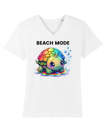 Broasca testoasa pictata in acuarela cu mesajul  Beach Mode White