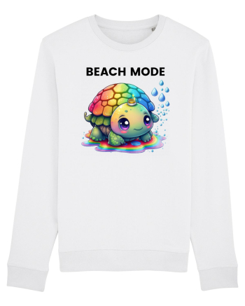 Broasca testoasa pictata in acuarela cu mesajul  Beach Mode White