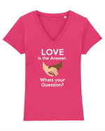 Love is the answer Tricou mânecă scurtă guler V Damă Evoker