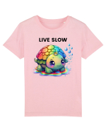 Broasca testoasa pictata in acuarela cu mesajul Live Slow Tricou mânecă scurtă  Copii Mini Creator