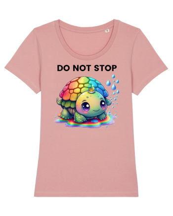 Broasca testoasa pictata in acuarela cu mesajul Do Not Stop Canyon Pink