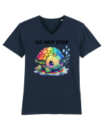 Broasca testoasa pictata in acuarela cu mesajul Do Not Stop Tricou mânecă scurtă guler V Bărbat Presenter