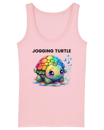 Broasca testoasa pictata in acuarela cu mesajul Jogging Turtle Cotton Pink