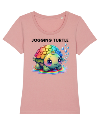 Broasca testoasa pictata in acuarela cu mesajul Jogging Turtle Canyon Pink