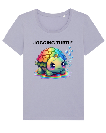 Broasca testoasa pictata in acuarela cu mesajul Jogging Turtle Lavender