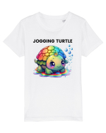 Broasca testoasa pictata in acuarela cu mesajul Jogging Turtle Tricou mânecă scurtă  Copii Mini Creator