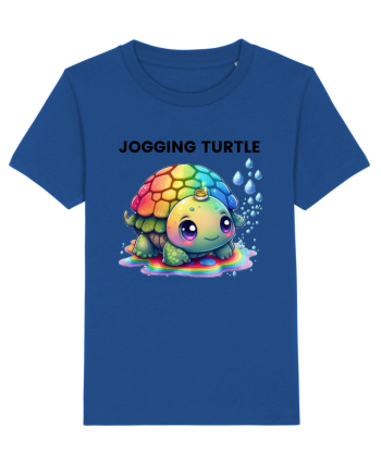 Broasca testoasa pictata in acuarela cu mesajul Jogging Turtle Majorelle Blue