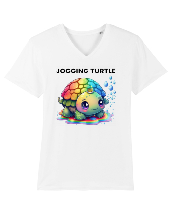 Broasca testoasa pictata in acuarela cu mesajul Jogging Turtle White