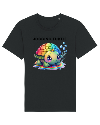 Broasca testoasa pictata in acuarela cu mesajul Jogging Turtle Black