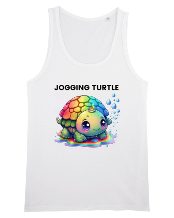 Broasca testoasa pictata in acuarela cu mesajul Jogging Turtle White