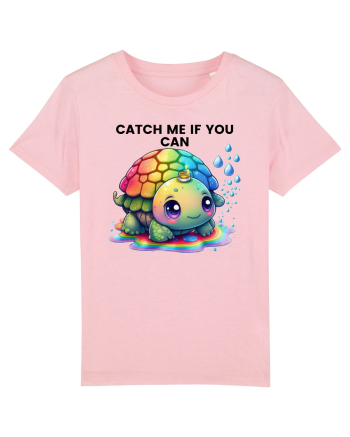 Broasca testoasa pictata in acuarela cu mesajul Catch Me If You Can Cotton Pink
