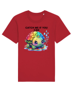 Broasca testoasa pictata in acuarela cu mesajul Catch Me If You Can Tricou mânecă scurtă Unisex Rocker
