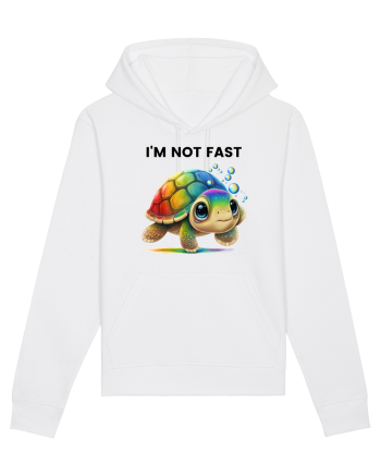 Broasca testoasa pictata in acuarela cu mesajul   I'm not fast White