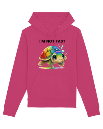 Broasca testoasa pictata in acuarela cu mesajul   I'm not fast Raspberry