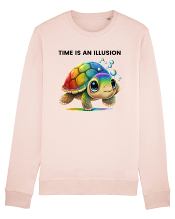 Broasca testoasa pictata in acuarela cu mesajul  Time is an Illusion Candy Pink