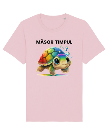 Broasca testoasa pictata in acuarela cu mesajul  Masor Timpul Cotton Pink