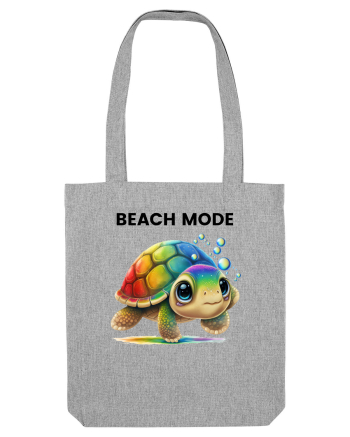 Broasca testoasa pictata in acuarela cu mesajul  Beach Mode Heather Grey