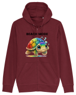 Broasca testoasa pictata in acuarela cu mesajul  Beach Mode Hanorac cu fermoar Unisex Connector