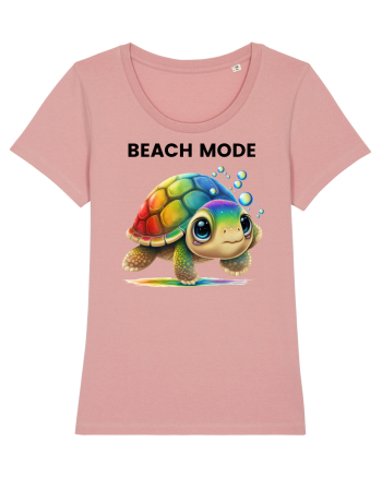 Broasca testoasa pictata in acuarela cu mesajul  Beach Mode Canyon Pink