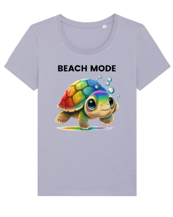 Broasca testoasa pictata in acuarela cu mesajul  Beach Mode Lavender