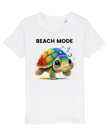 Broasca testoasa pictata in acuarela cu mesajul  Beach Mode White