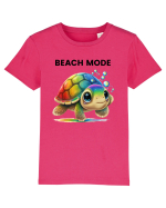 Broasca testoasa pictata in acuarela cu mesajul  Beach Mode Tricou mânecă scurtă  Copii Mini Creator