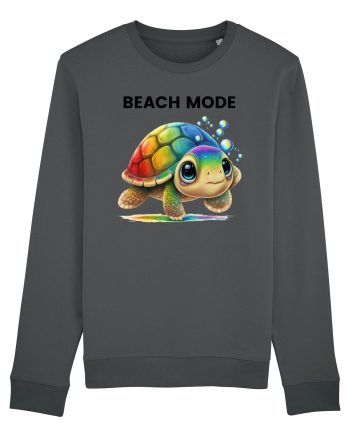 Broasca testoasa pictata in acuarela cu mesajul  Beach Mode Anthracite