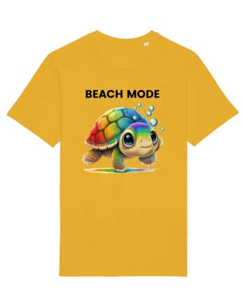 Broasca testoasa pictata in acuarela cu mesajul  Beach Mode Spectra Yellow