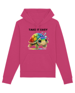 Broasca testoasa pictata in acuarela cu mesajul  Take it Easy Hanorac Unisex Drummer