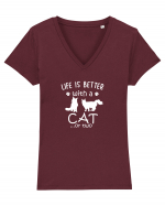 CATS Tricou mânecă scurtă guler V Damă Evoker