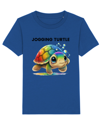 Broasca testoasa pictata in acuarela cu mesajul Jogging Turtle Majorelle Blue