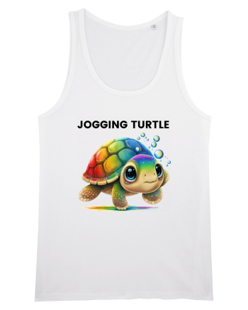 Broasca testoasa pictata in acuarela cu mesajul Jogging Turtle White