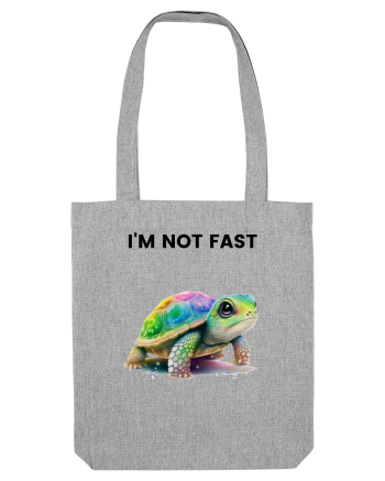 Broasca testoasa pictata in acuarela cu mesajul   I'm not fast Heather Grey