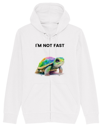 Broasca testoasa pictata in acuarela cu mesajul   I'm not fast White