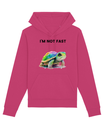 Broasca testoasa pictata in acuarela cu mesajul   I'm not fast Raspberry