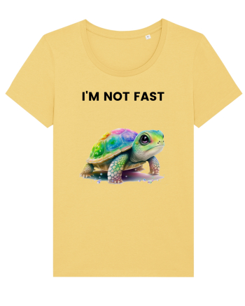 Broasca testoasa pictata in acuarela cu mesajul   I'm not fast Jojoba