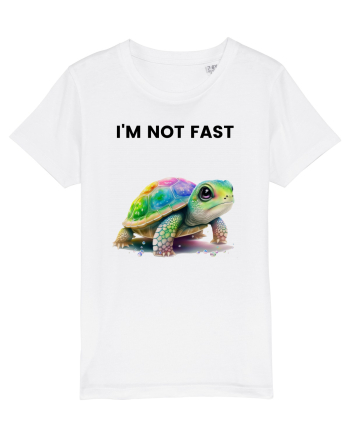Broasca testoasa pictata in acuarela cu mesajul   I'm not fast White