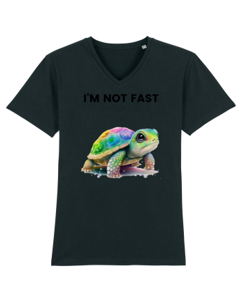 Broasca testoasa pictata in acuarela cu mesajul   I'm not fast Black