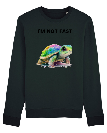 Broasca testoasa pictata in acuarela cu mesajul   I'm not fast Black