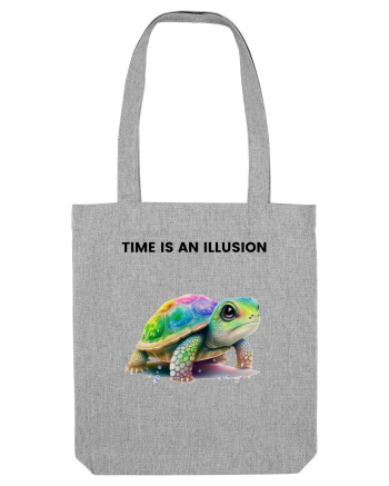 Broasca testoasa pictata in acuarela cu mesajul  Time is an Illusion Heather Grey