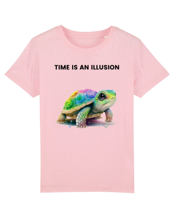Broasca testoasa pictata in acuarela cu mesajul  Time is an Illusion Cotton Pink