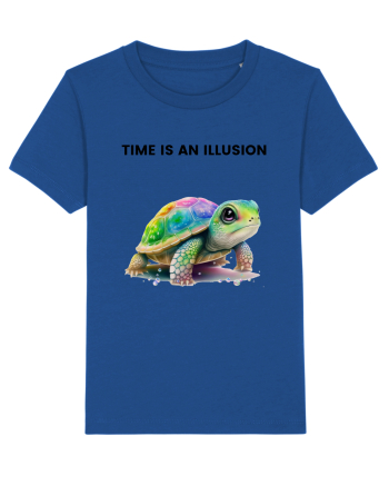 Broasca testoasa pictata in acuarela cu mesajul  Time is an Illusion Majorelle Blue