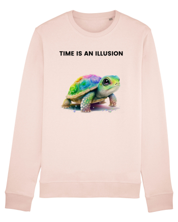 Broasca testoasa pictata in acuarela cu mesajul  Time is an Illusion Candy Pink