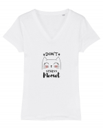 MEOW Tricou mânecă scurtă guler V Damă Evoker