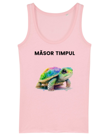 Broasca testoasa pictata in acuarela cu mesajul  Masor Timpul Cotton Pink