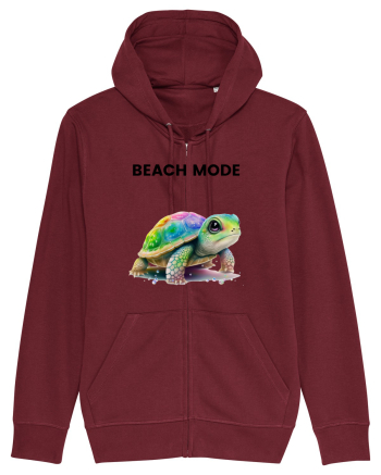 Broasca testoasa pictata in acuarela cu mesajul  Beach Mode Burgundy