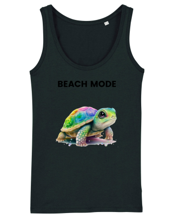 Broasca testoasa pictata in acuarela cu mesajul  Beach Mode Black