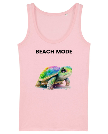 Broasca testoasa pictata in acuarela cu mesajul  Beach Mode Cotton Pink