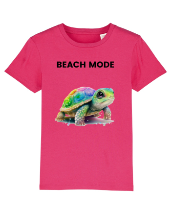 Broasca testoasa pictata in acuarela cu mesajul  Beach Mode Raspberry